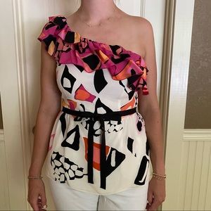 Claude Brown One Shoulder Top